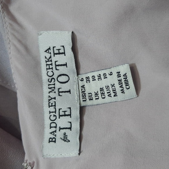 BADGLEY Mischka for Le Tote Dress size 6 Lavender Floral Hi Lo Hem Ruffle Detail - Picture 9 of 11